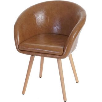 Hhg Serie Malmoe sedia sala da pranzo T633 legno massiccio 56x61x80cm ecopelle scamosciata