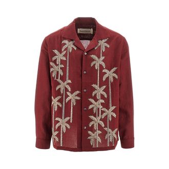 Baziszt Palm Groove cotton and hemp shirt Man S