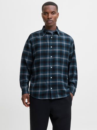 Jack & Jones Langarmhemd JACK & JONES JCOCOVER CHECKED FLANNEL SHIRT LS, Herren, Gr. XS, N-Gr, pageant blau checks:shadow, Web, Obermaterial: 100% Baumwolle, karie