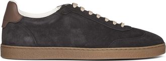 Brunello Cucinelli Schoenen, Heren, Grijs, 41 EU, Leer, Suede Sneakers