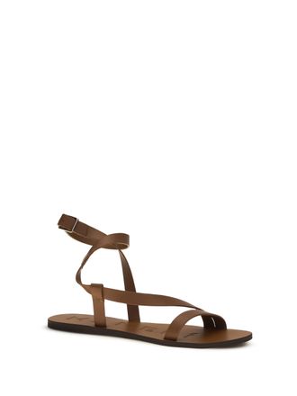 Maneb&igrave; Womens Canyon Leather Sandals Tan Gladiator Calf Bos Taurus