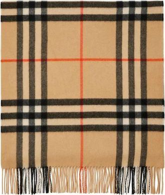 Burberry Check Wol Cashmere Sjaal - Heren - Wintersjaals - Beige - ONE Size - Wol - Accessoires