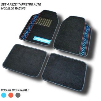 Trade Shop Trade Shop - Tappetini Per Auto Universali Antiscivolo Set Tappeti 4pz. 3 Colori Racing
