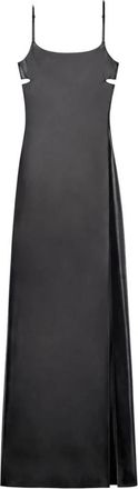 Courr&egrave;ges Lingerie Glossy Lange Jurk - Dames - Maxi kleedjes - Zwart - S - Polyester - Kleedjes