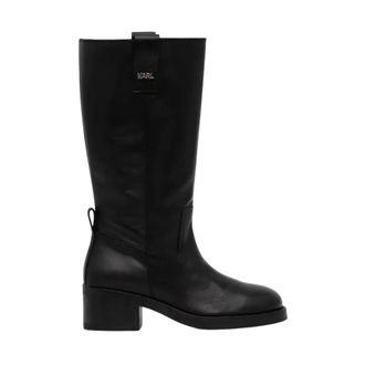Karl Lagerfeld Schoenen, Dames, Zwart, 37 EU, Leer, Brooklyn High Boots