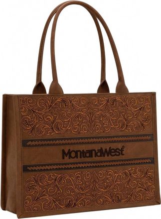 Montana West Embroidered Collection Concealed Carry Purse In Brown