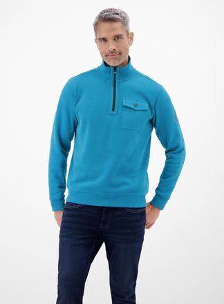 Lerros Sweatshirt LERROS Herren Troyer, stylisch-leg&eacute;r, Herren, Gr. XL, swedish blau, 70% Baumwolle, 30% Polyester, Sweatshirts Sweatshirt