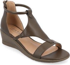 Journee Collection JOURNEE Trayle Wedge Sandal in Olive at Nordstrom Rack, Size 6.5