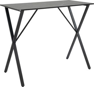 HOMCOM Bancone Bar In Legno E Acciaio Stile Moderno Industriale 120 Cm Nero - Homcom