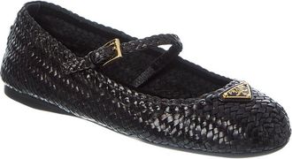 Prada Woven Leather Ballerina Flat