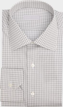 Stefano Ricci Mens Cotton Micro-Check Dress Shirt