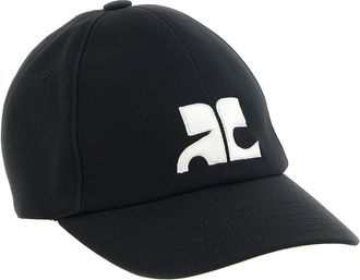 Courr&egrave;ges AC Logo-Embroidered Cotton Baseball Cap - Black