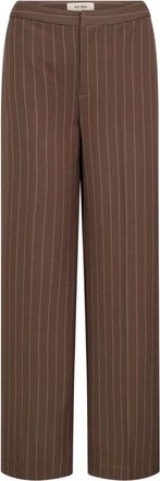 Mos Mosh MMLeya York Pant - Dames - Wijde Broeken - Bruin - M - Polyester - Broeken