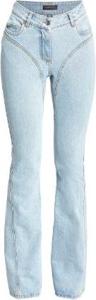 MUGLER Crystal-Embellished Flared Jeans Size M