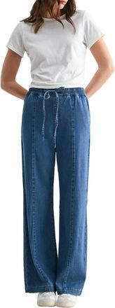 Mica Oliver High Rise Wide Leg Pull On Jeans In Blue