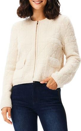 Nic+Zoe Diamond Textured High Pile Fleece Jacket in Almond at Nordstrom Rack, Size Xx-Large