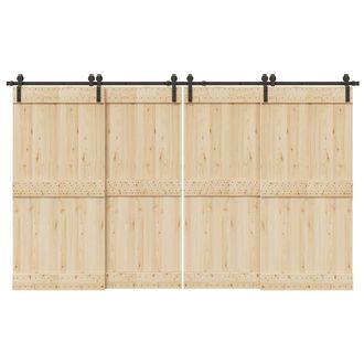 Berkfield Home Sliding Door Hardware Kit 366 cm Steel Black
