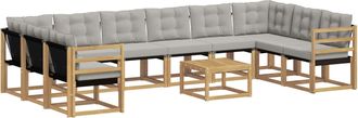 vidaXL Conjunto De Sof&aacute;s De Exterior 11 Uds. Blanco Y Gris Claro Vidaxl