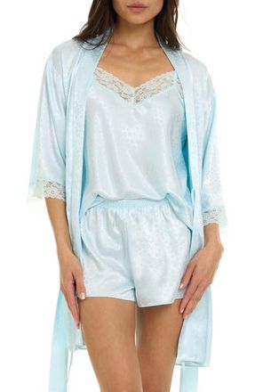 Flora Nikrooz Sabrina Travel Pajamas & Robe Set in Light Blue at Nordstrom, Size X-Small