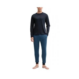 HUGO BOSS Relax Long Set - Heren - Pyjama - Blauw - L - Katoen - Nachtkleding
