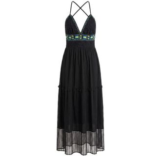 Trussardi Vestido Largo de Encaje con Cuello en V - Dresses - Mujer - Negro - S