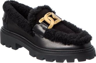 Tod's TodS Leather & Shearling Loafer
