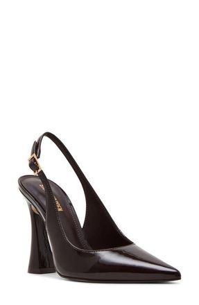 Steve Madden Blare Slingback Pointed Toe Pump in Brown Leather at Nordstrom, Size 6.5