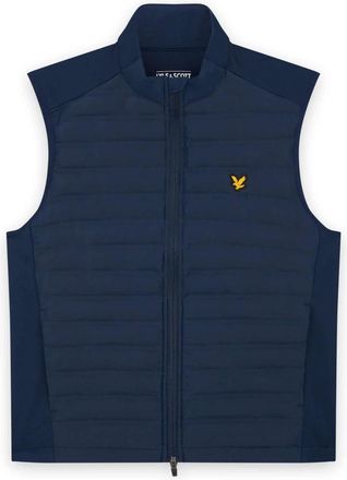 Lyle & Scott Hybrid Gewatteerd Golf Gilet met Volledige Rits - Heren - Bodywarmers - Blauw - L - Polyester - Jassen