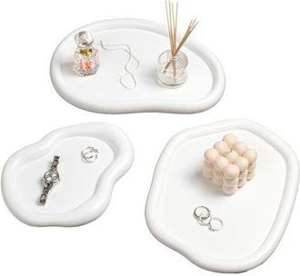 Happimess Grace Contemporary Concrete Decorative Cloud Jewelry Trays in White at Nordstrom