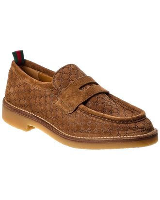 Gucci Gg Web Suede Loafer