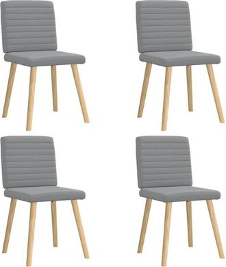 vidaXL Sillas De Comedor 4 Unidades Tela Gris Claro Vidaxl