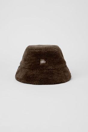 Alo | Foxy Sherpa Bucket Hat in Espresso Brown, Size: Medium/Large