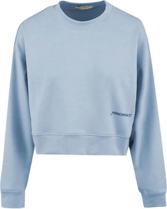 Hinnominate Hinnominate, Hoodies & sweatvesten, Dames, Blauw, L, Polyester, Modal Sweater