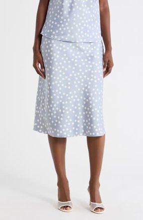 Renee C Polka Dot Midi Skirt in Steel Blue at Nordstrom Rack, Size X-Large