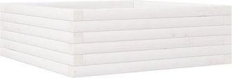 vidaXL Vidaxl - Jardinera de madera maciza de pino blanca 70x70x23 cm