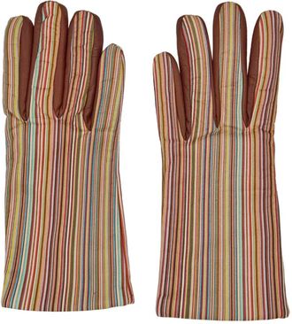Paul Smith Signature Stripe Leather Gloves - unisex - Handschoenen - Veelkleurig - L - Leer - Accessoires