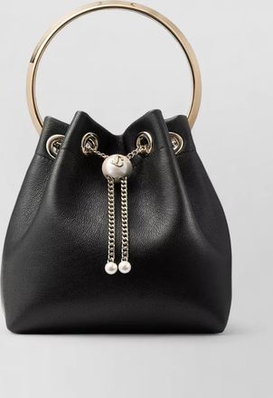 Jimmy Choo London bon bon leather bucket chain shoulder bag