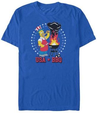 The Simpsons Mens The Simpsons Homer Equals Barbecue T Shirt in Royal Blue at Nordstrom, Size Xxx-Large