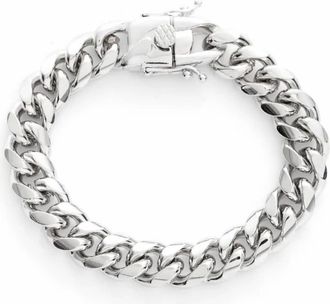 SHYMI Statement Cuban Link Bracelet - 18K Gold-Filled, Rhodium-Plated, Size 7, Day to Night