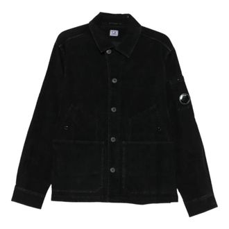 C.P. Company C.p. Company - Corduroy jas met knoopsluiting - Heren - Jassen - Zwart - Maat: M Corduroy