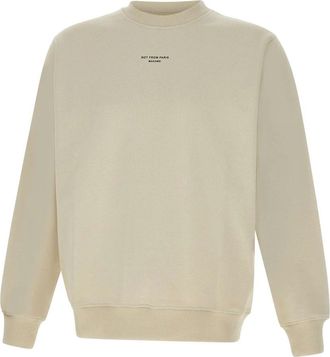 Dr&ocirc;le de Monsieur Klassiek T-shirt met Slogan van Katoen - Heren - Sweatshirts - Beige - M - Katoen - Hoodies & sweatvesten
