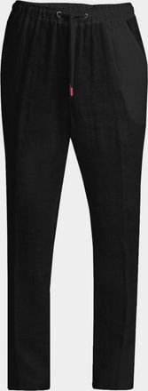 Kiton Men & apos;s Linen Comfort-Fit Drawstring Pants