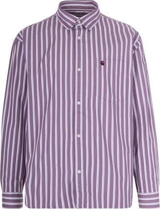 Carhartt Work in Progress Purple Stripes Logo Shirt