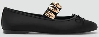 Mango Ballerine cinturino con applicazioni metalliche nero - Donna - 35 - MANGO