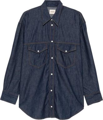 Khaite Christensen Contrast-stitch Denim Shirt