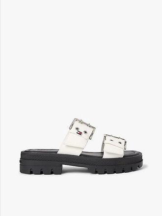 Tommy Hilfiger Sandalias con suela dentada y doble hebilla
