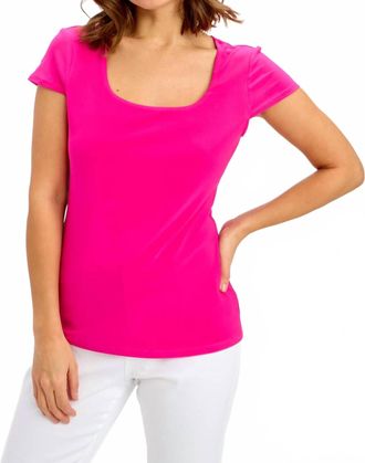 Frank Lyman Design Scoop Neck Knit Top In Pink