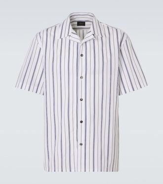Brioni Striped cotton poplin bowling shirt