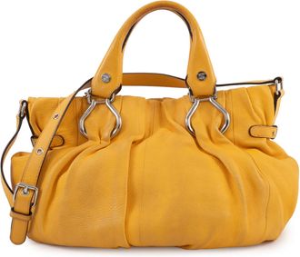Celine Yellow Leather Shoulder Bag Tote Bag (Pre-Owned)