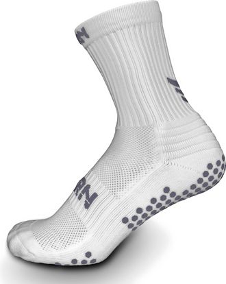 Torn Sports White with Grey Midcalf Grip Sock UK 5-8